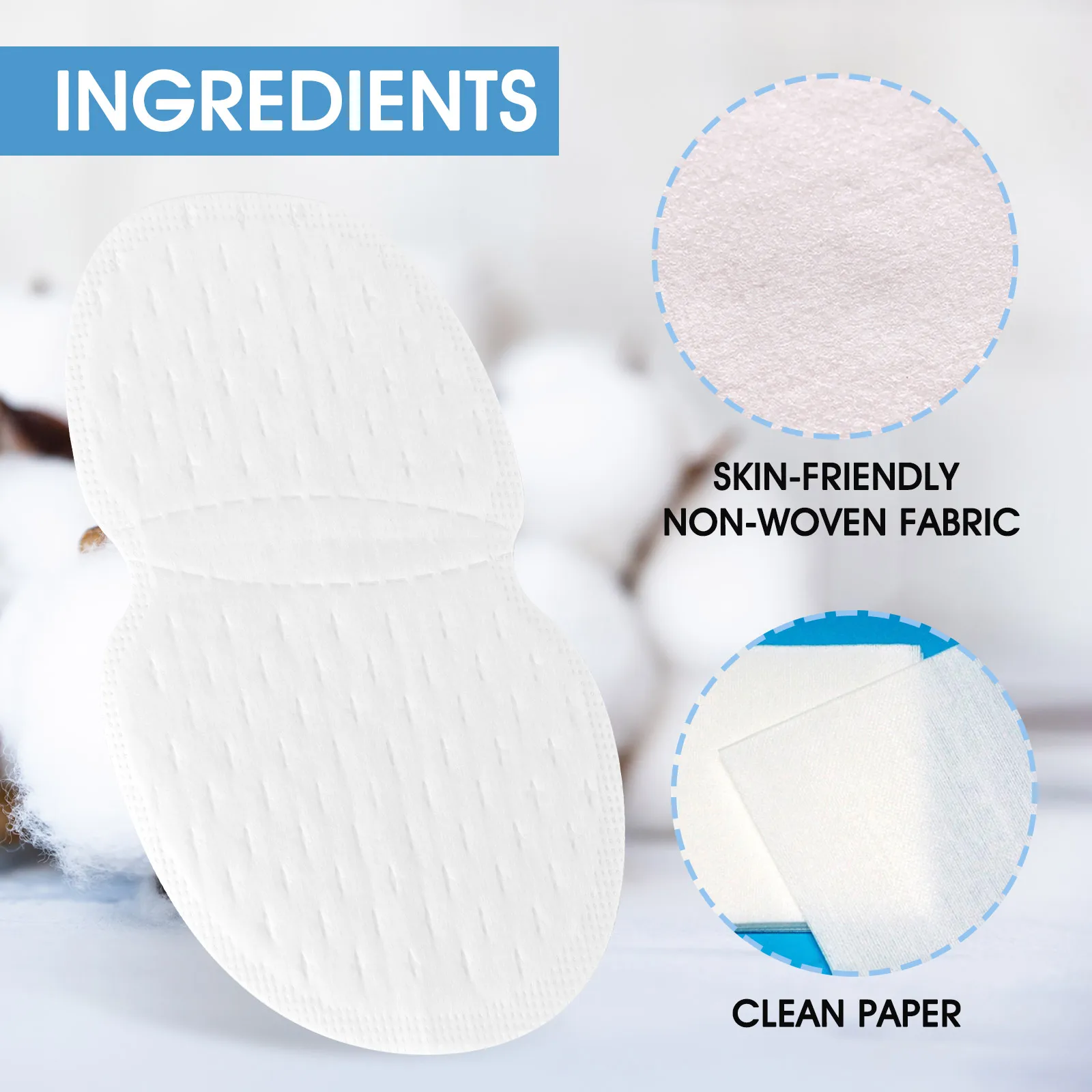 Aliver Private Label Disposable Armpit Super Absorbent Cotton Pads