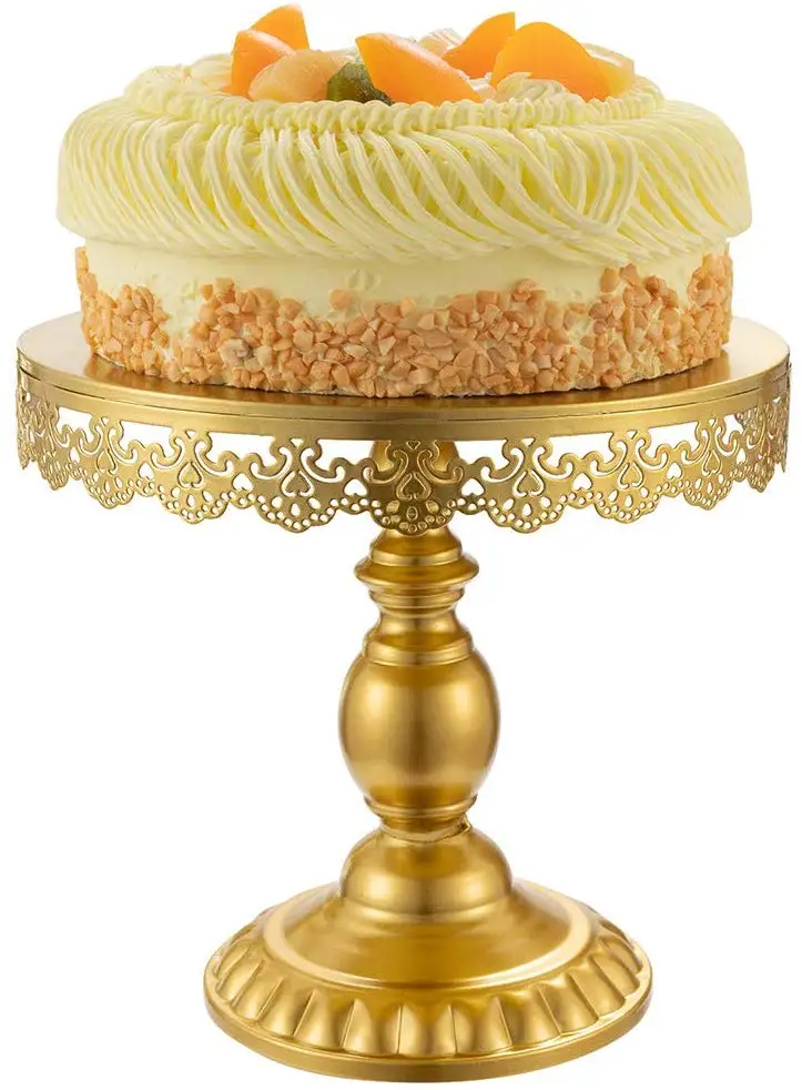Yuvarlak Kek Vintage Duruyor Kek Standı Altın Cupcake Ekran Plaka