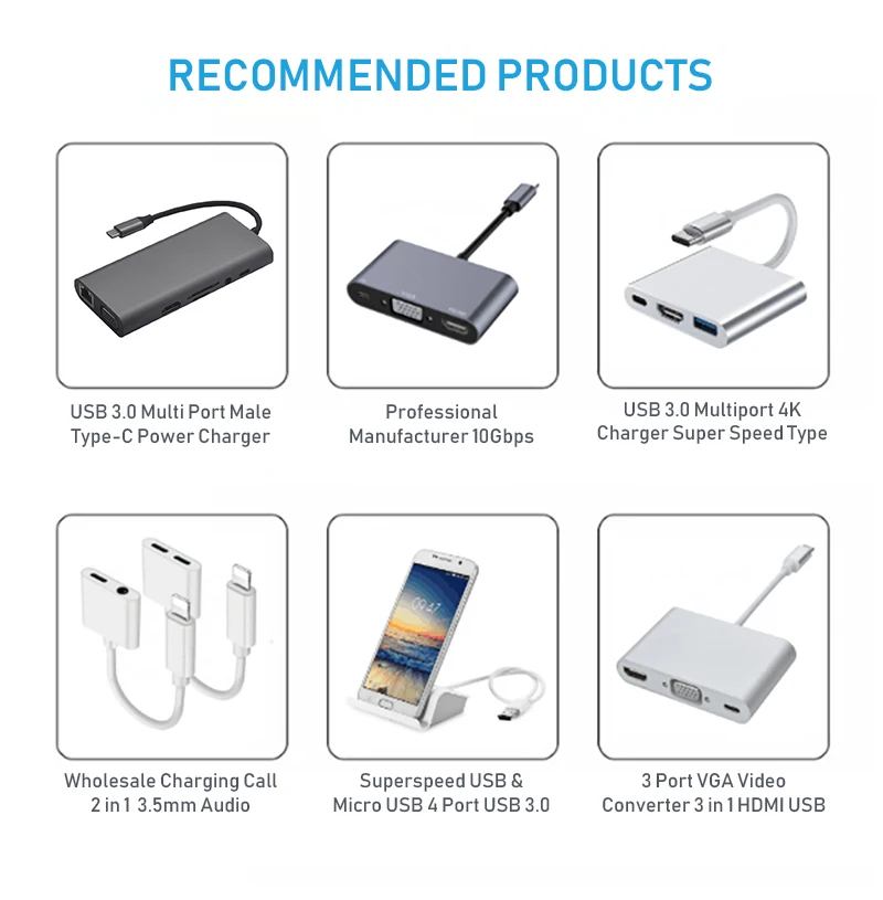 Factory Supply 4K*2K HD-MI 1000M LAN SD USB3.0 Ports Type-C Hub For MacBook Pro MacBook 12 - ANKUX.COM