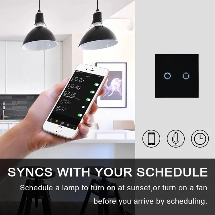 2020 Alexa Echo Google home no neutral tuya smart wifi switch remote control switch
