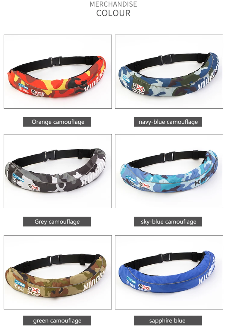 colorful waist inflatable life jacket