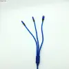 1M Length Nylon Braided 3 in 1 Quick Charging 2 A Fast USB Charging Data Cable with 8 pin type c micro interface