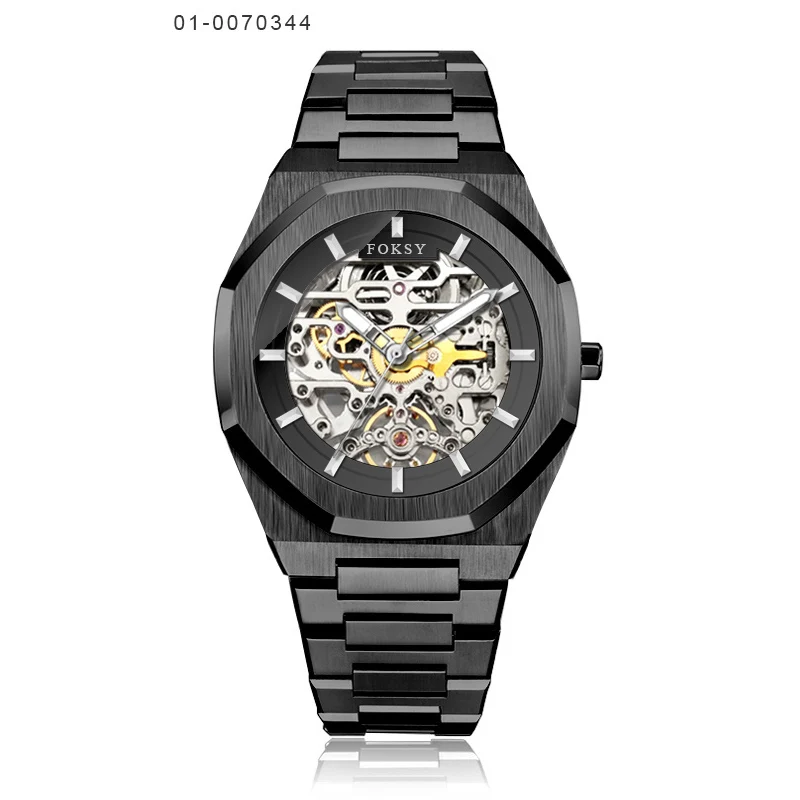 New Design Japan Movt Stainless Steel Back Case Genuine Leather