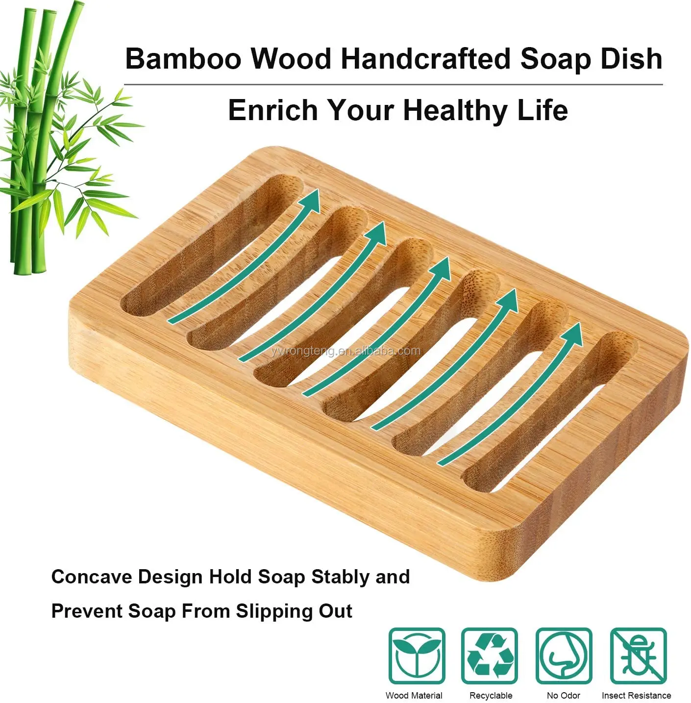 Soap Holder Soap Dish, Bamboo Soap Dish, 2 Pack Soap Dishes For