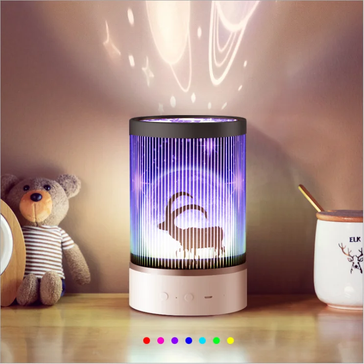 Remote Control Indoor Decoration Bedroom Bedside Portable Animal Shaped Led Projector Table Night Light 1.5W 36V