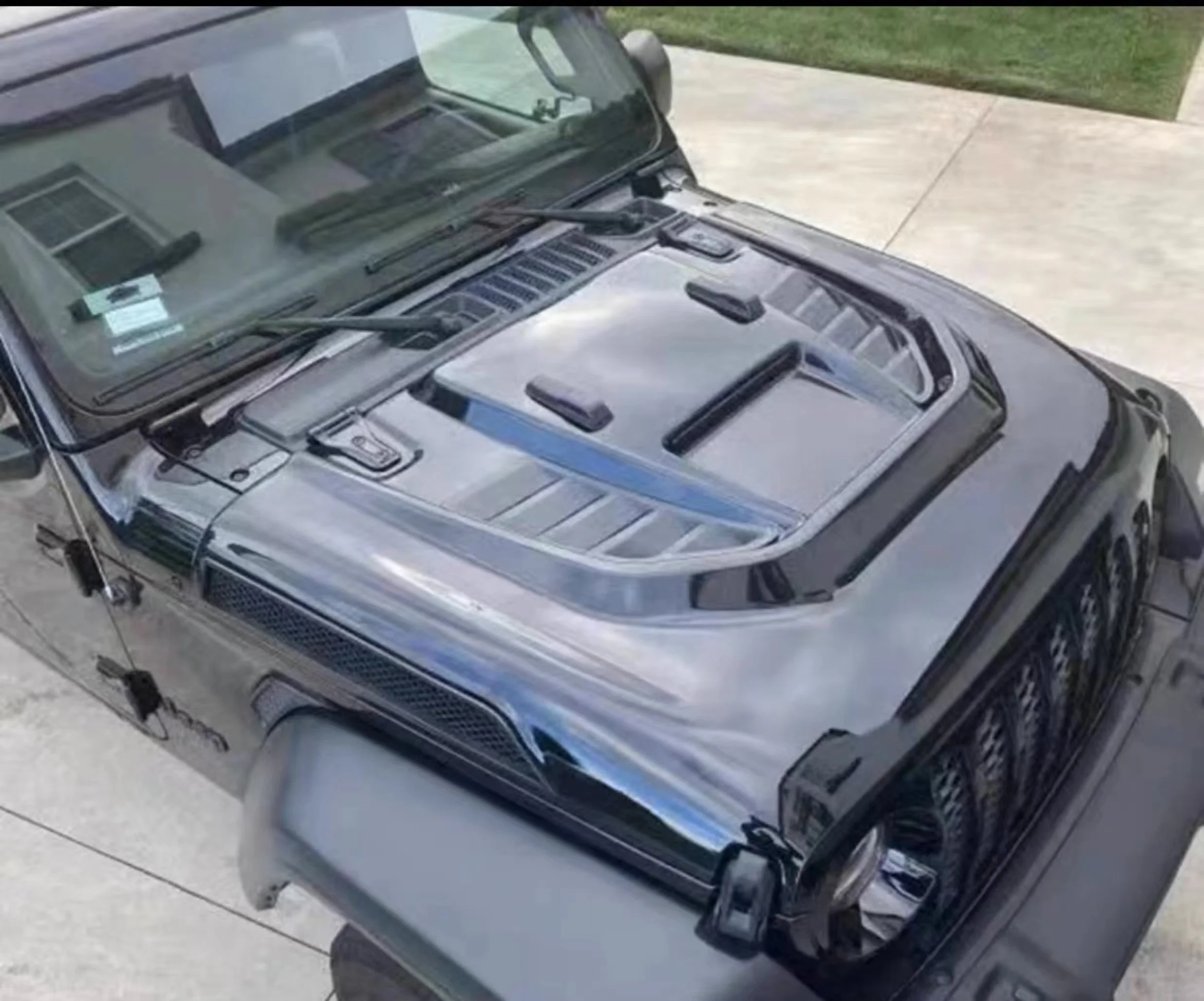 Hood Modified Black Engine Protector Stainless Steel Engine Hood