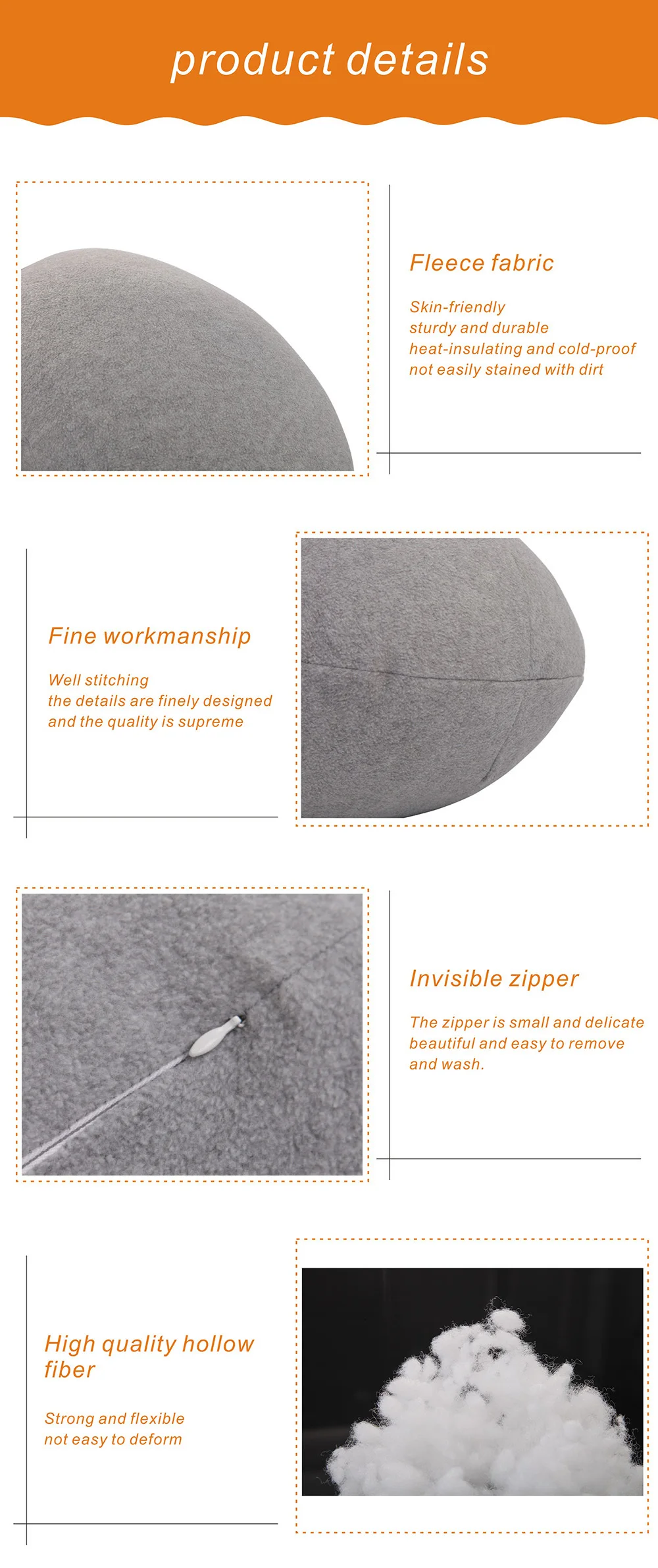 High Quality Velvet Cushions Mix Sizes Pebble Pillows Light Gray