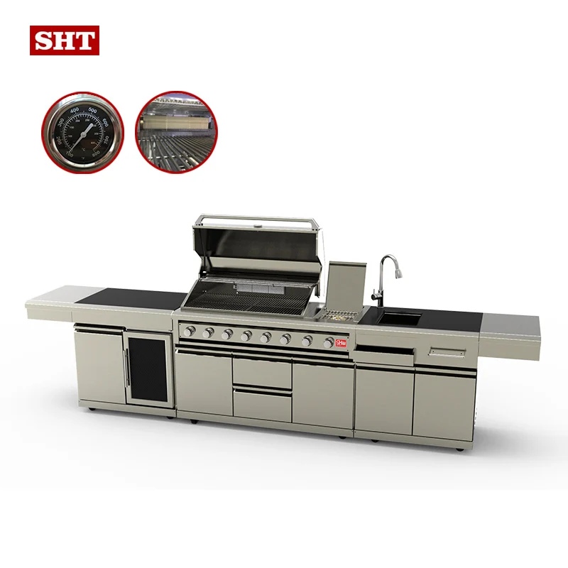 Luxurious Stainless Steel Gas Bbq Grill Modular Small Kitchen Luxurious Stainless Steel Gas Bbq Grill