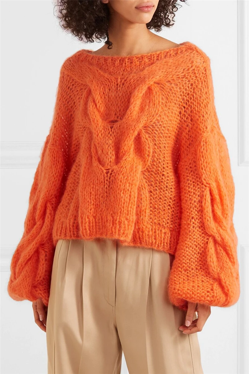 Latest Design Popular Warm Winter Sweaters Fancy Mohair Simple Casual ...