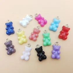 2021 new material resin gold jewely pendant colored DIY charms for jewelry making designer bear charms high quality wholesale