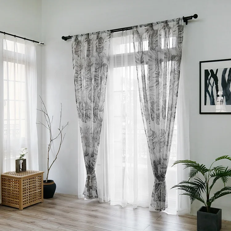 Factory Supply New Style 100% Polyester Sheer Fabric Curtain