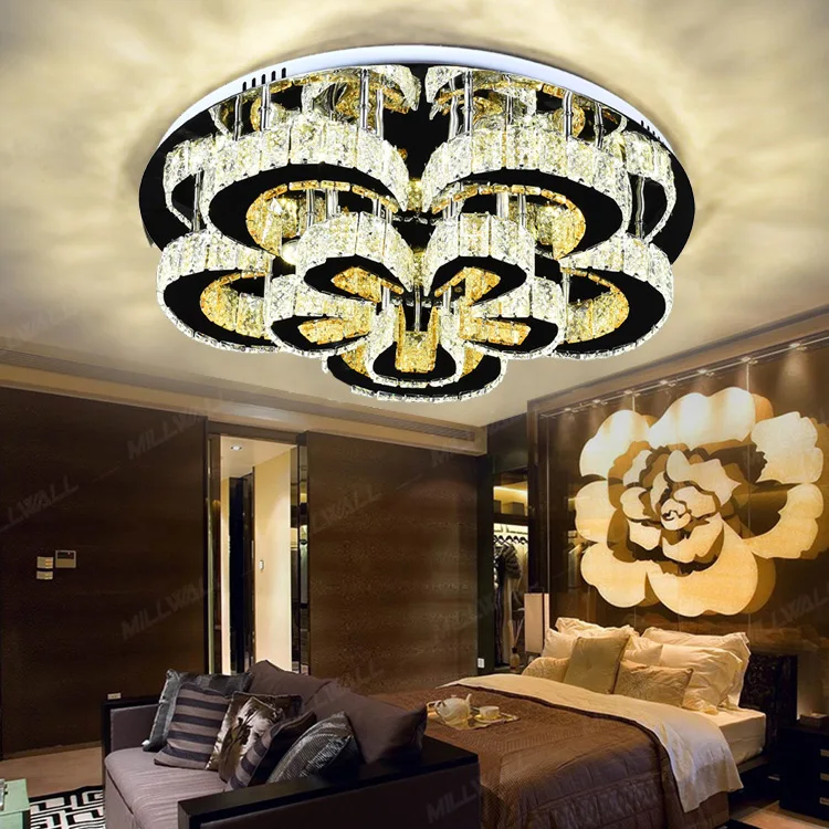 Luxury Modern Designer Custom Fancy Gold Round Ceiling LED K9 Crystal Chandelier Lamp Lights