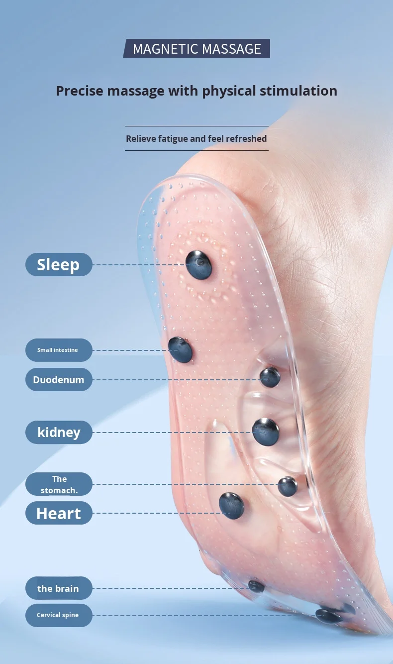 Long-Lasting Massage Insoles Acupoint Insoles for Men Women Gel Magnetic Foot Protection for Better Comfort Shoe Inserts