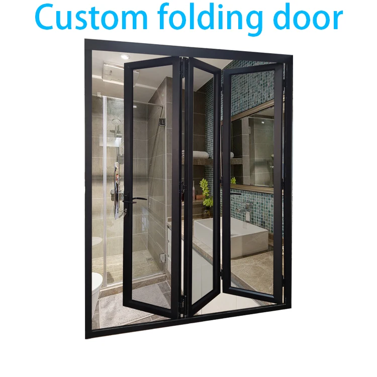 folding patio aluminum commerical folding sliding glass door system cheap