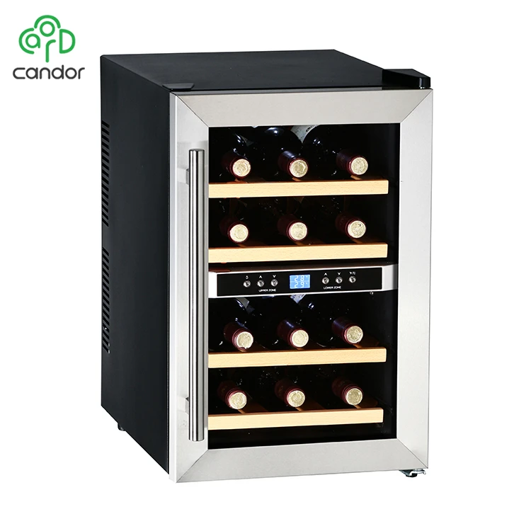 Candor Custom Thermoelectric 12 Bottles Dual Zone Wine Coolers With Lcd Display Cw34adt Buy