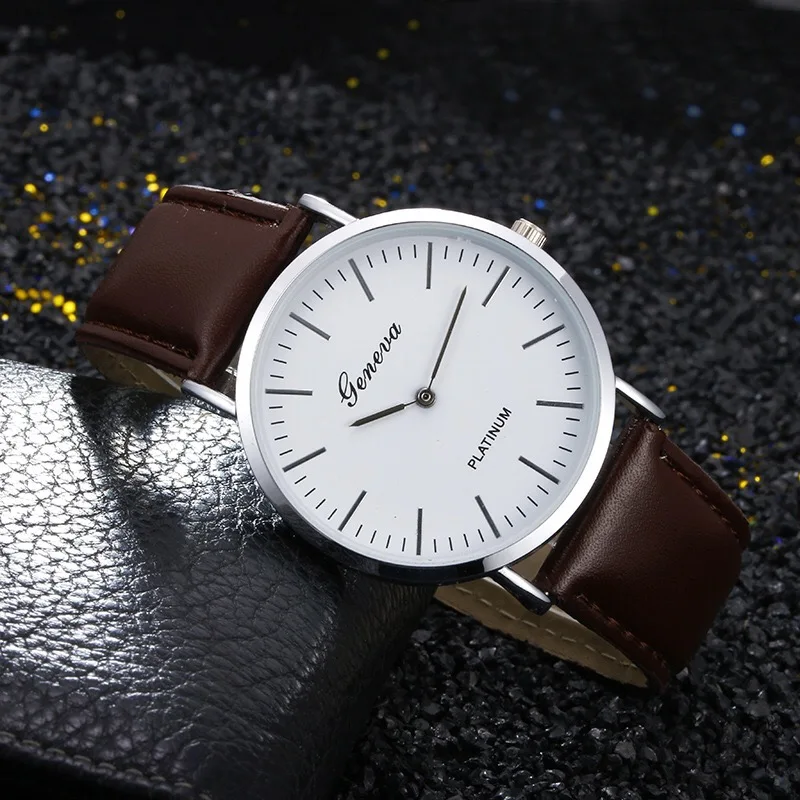 simple leather watch mens