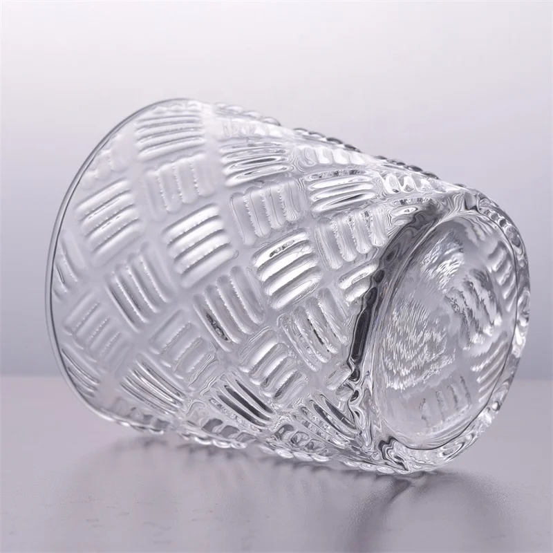 Clear handmade candle container glass tea light candle jar home decorative bulk