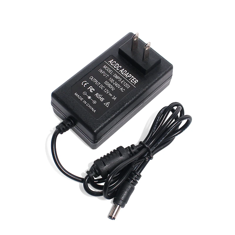 Smps-e1203 Us Dc Plug 5.5x2.5mm 12v 3a Power Adapter 100 240v 50 60 Hz ...