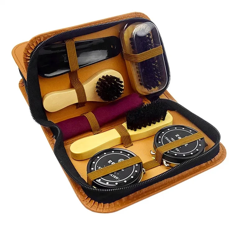 blue 7 piece travel shoe care set-1