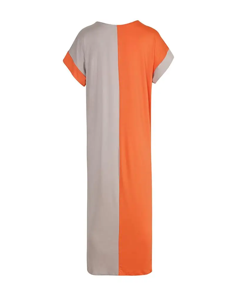 Venta al por mayor sewing casual dress Compre online los Vestido camiseta con costura de lentejuelas en contraste