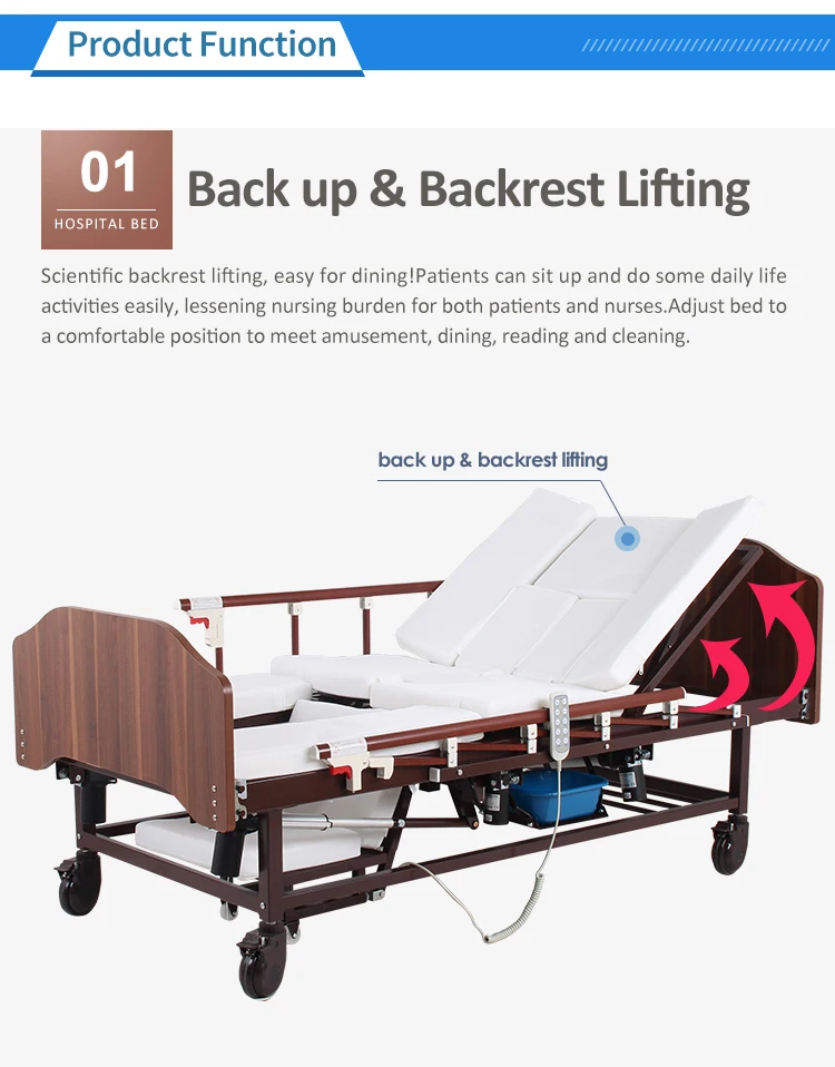 Multifunctional Electric Manual Home Care Nursing Hospital Bed With