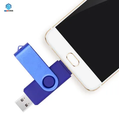 Free Custom Logo Swivel Micro OTG USB Flash Pen Drive 2 in 1 Memory Stick For Mobile Phone PC - ANKUX.COM