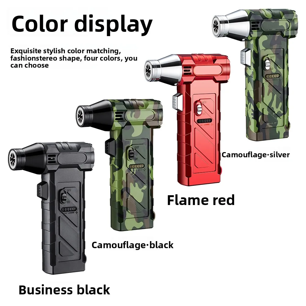 db 608 new high power flame green flame welding torch lighter portable windproof butane gas lighter for cooking camping cigar bbq igniter-2