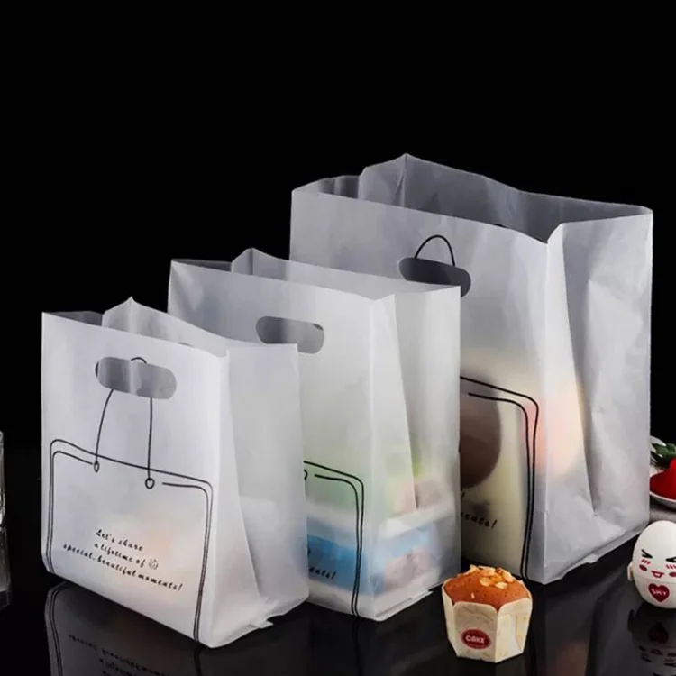 Transparent Plastic Restaurants Custom Takeaway Bag With Takeaway Bags ...
