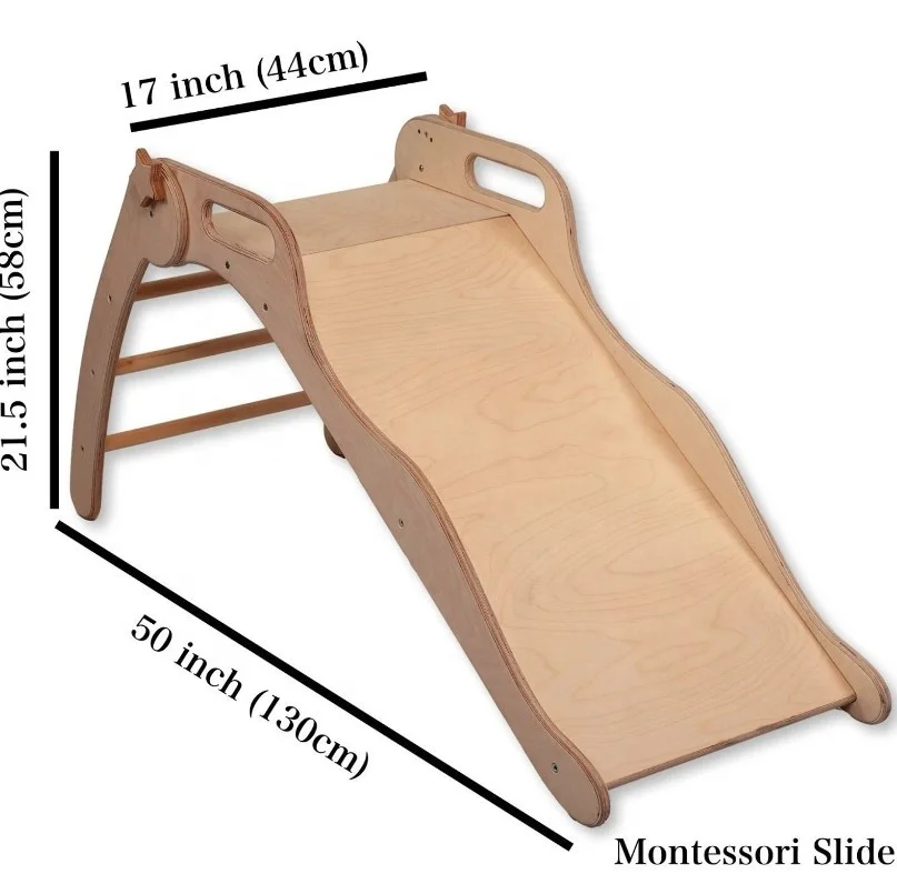 Lm Kids Popular Preschool Kids Wooden Playground Slide Climbing Ladder