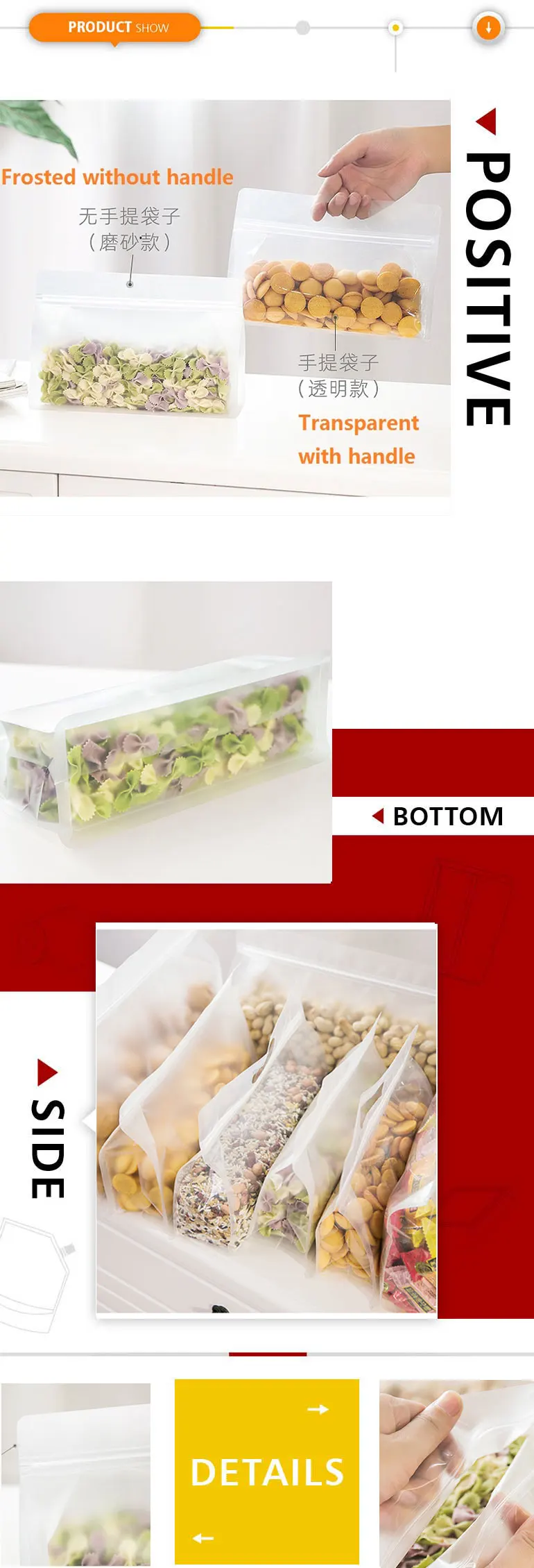 5000 Claro Polietileno Uso Alimentario Congelador bolsas de almacenamiento de plástico fuerte artesanías de embalaje