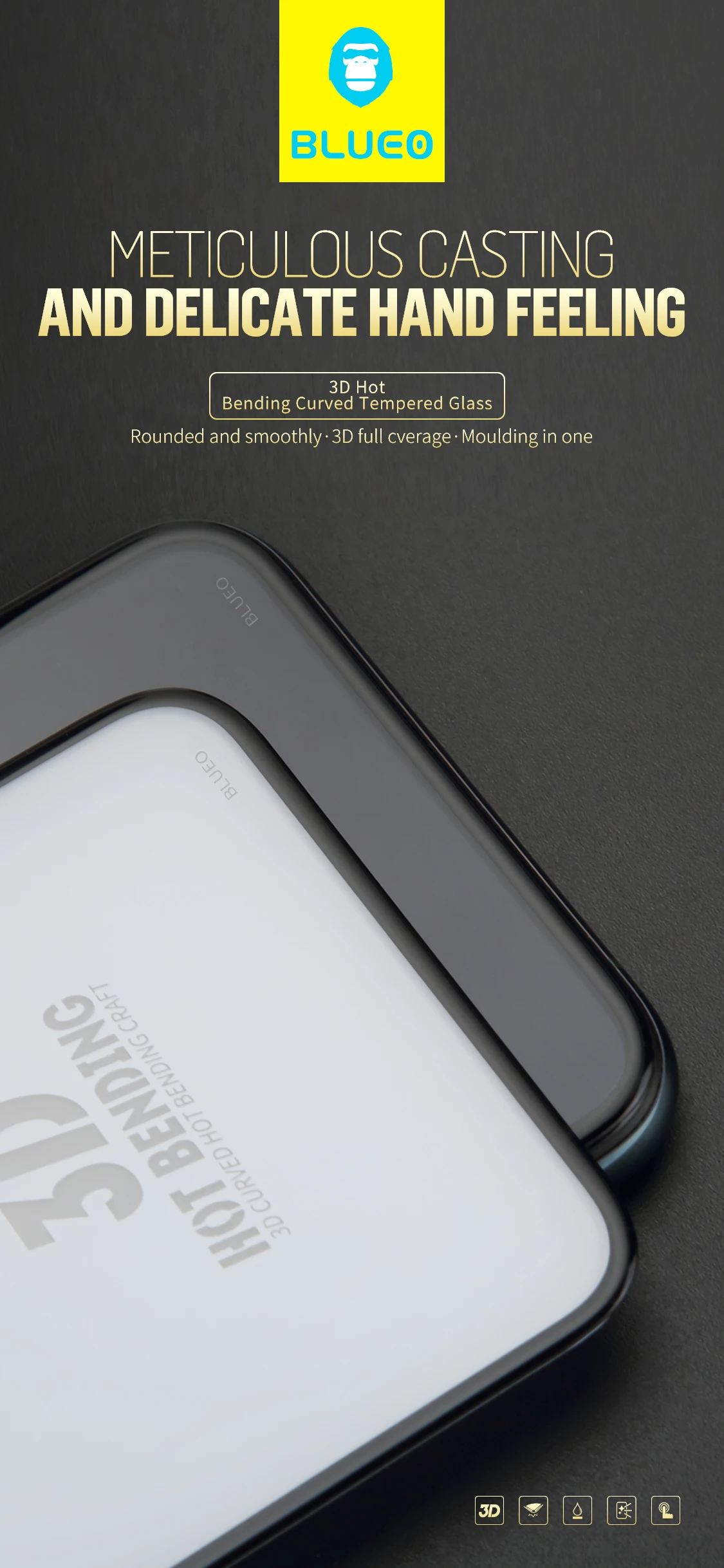 blueo 3d curved full coverage hot bending tempere