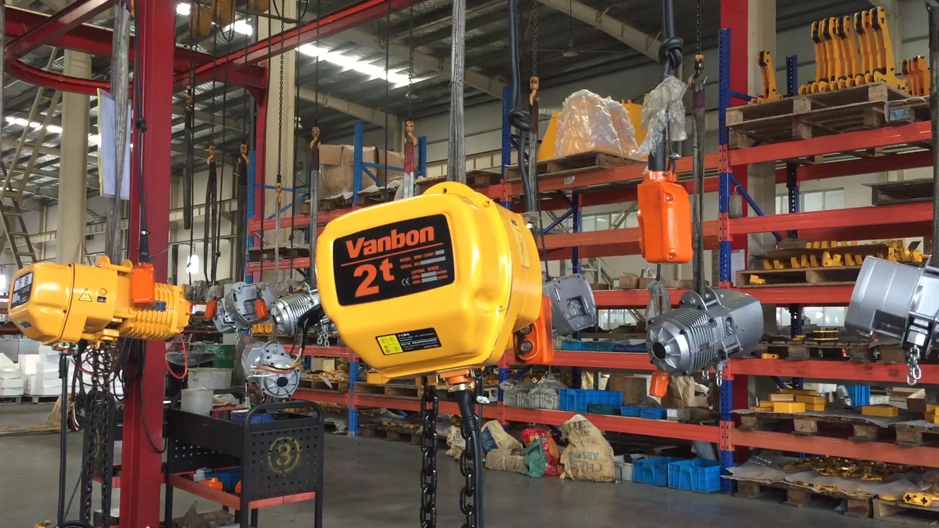 Vanbon 1 Ton 2 Ton 5 Ton Electric Chain Hoist With Hook 1/3 Phase 200460v 3.3m/min Electric