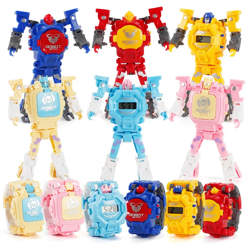 Transformers elektronische Uhr Manuelle Transformation Roboter-Kind-Geschenk 