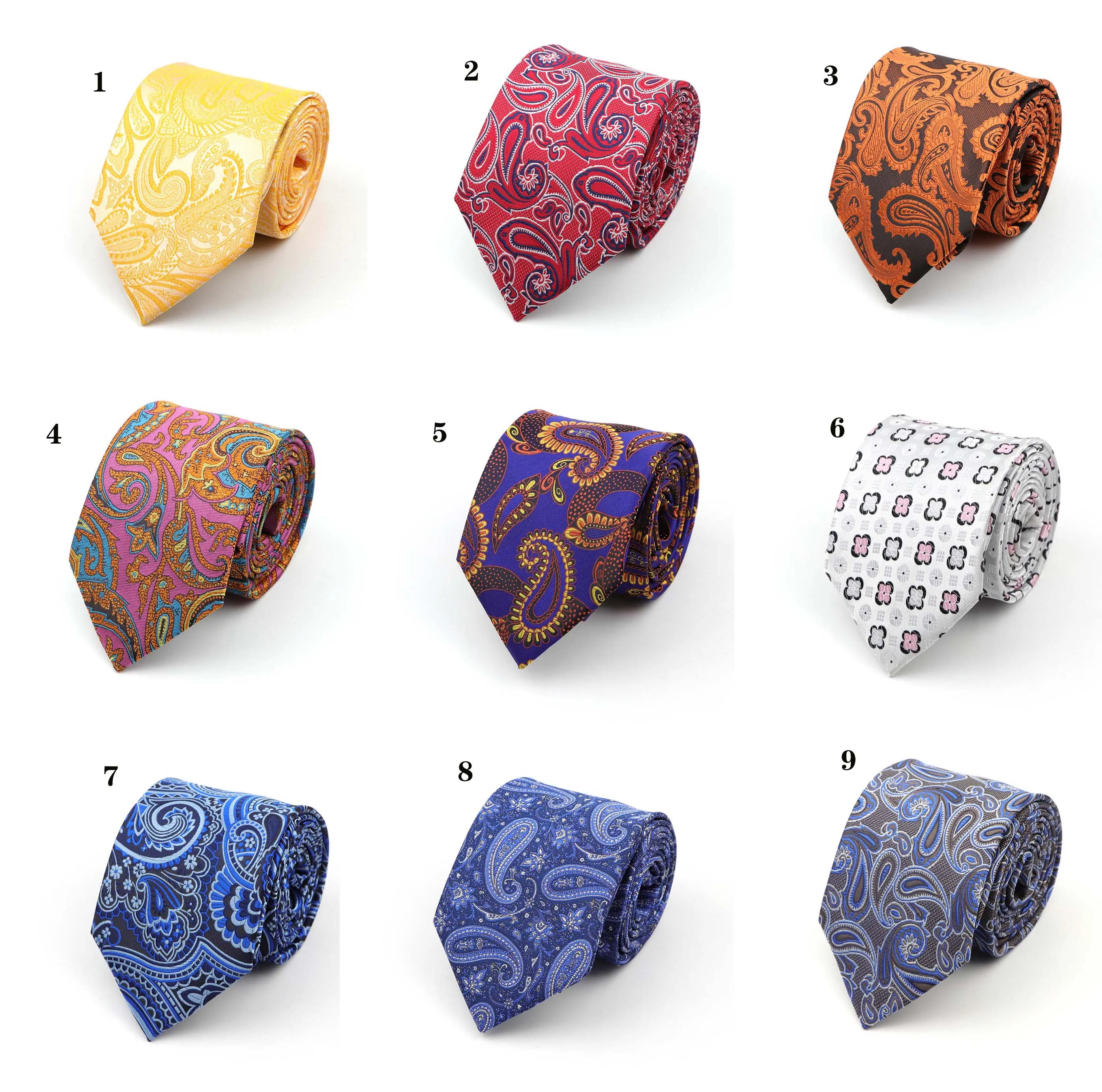 Design Luxury Paisley Neckties Classic Polyester 8cm Gravata Tie ...