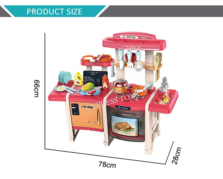 Girl Luxury Pretend Play Kitchen Cooking Toy Children Simulated Big