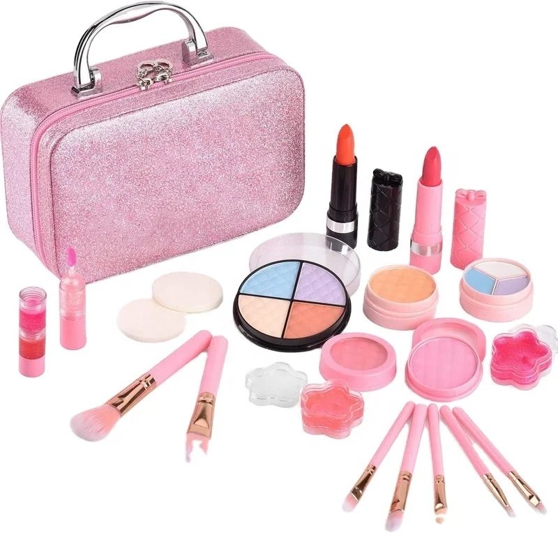 
Amazon hot sale Makeup Toys for Kids,Real Washable Cosmetics Safe & Non-Toxic Beauty Set for Party Christmas Birthday 