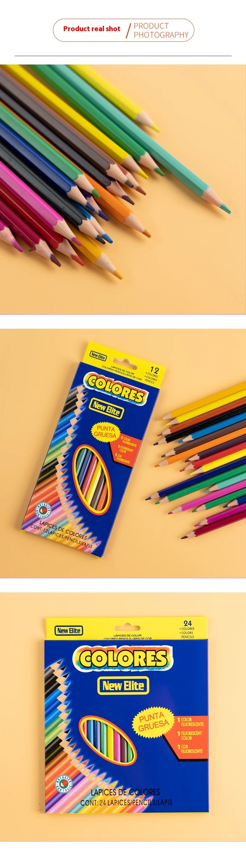 Farbige Wasserlösliche Holzbuntstifte Für Schule Und Kindergarten_voghion.com