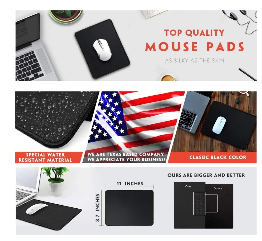 Promotional Wholesale Stitched Edges Premiumtextured Large Mouse Pads