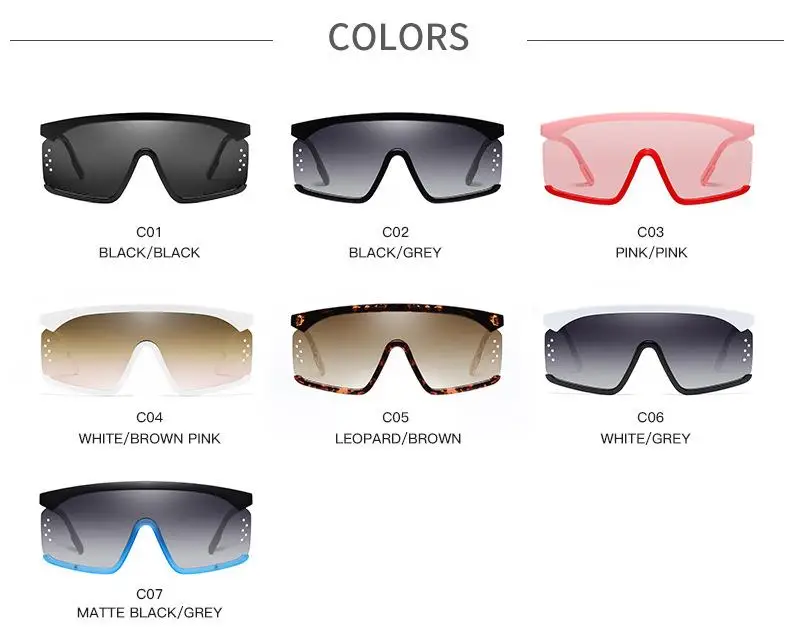 2020 Newest Trendy Men Women Square Sunglasses Gradient Shades UV400 Half Frame One-Piece Lens Sunglasses