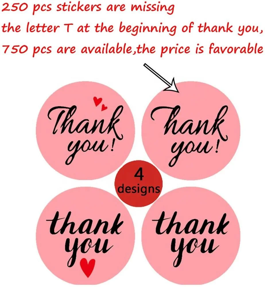 1.5 Pink Speech Bubble Thank You Stickers Pink Stickers for Baby Shower/Wedding/Birthday/PartyBirthday Party 1,000 Labels per Roll 