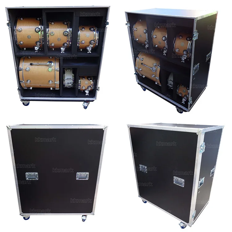 Kkmark Standard Drum Kit Flight Road Sticks Case With 7 Compartments