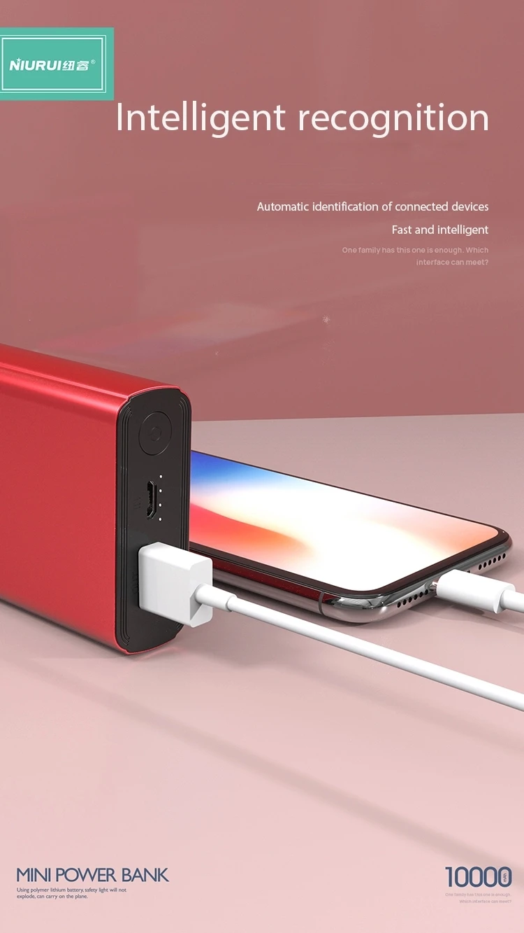 low price high quality power banks Niurui R50 10000mah mini powerbank - ANKUX.COM
