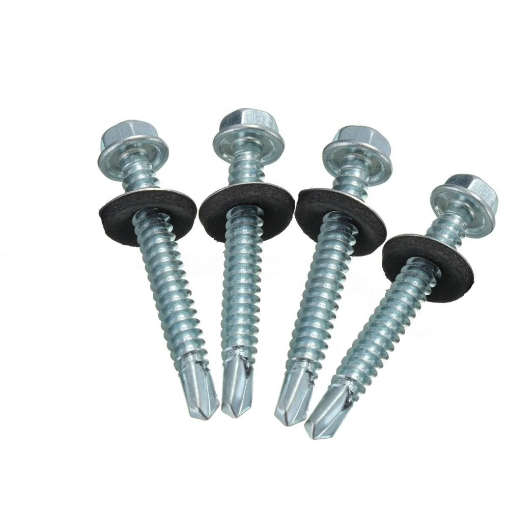 Colored Hex/tex Head Flange Metal Sizes Epdm Rubber Washer Self