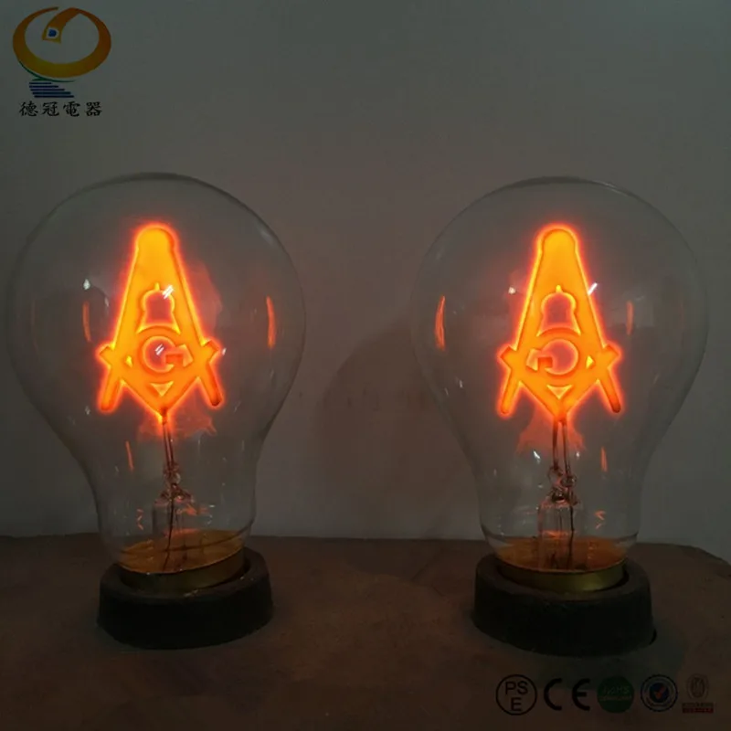 China lighting A60 flame lamp edison light bulb flicker flame bulbs 220v 3w from dongguan factory