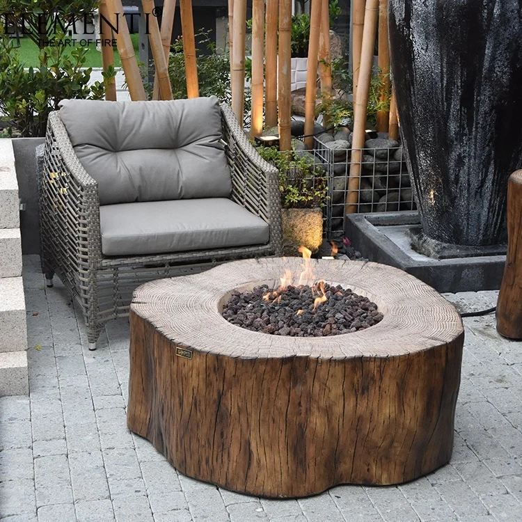 Elementi-mesa De Fuego De Gas Natural,Patio Exterior,Color Redwood,A La