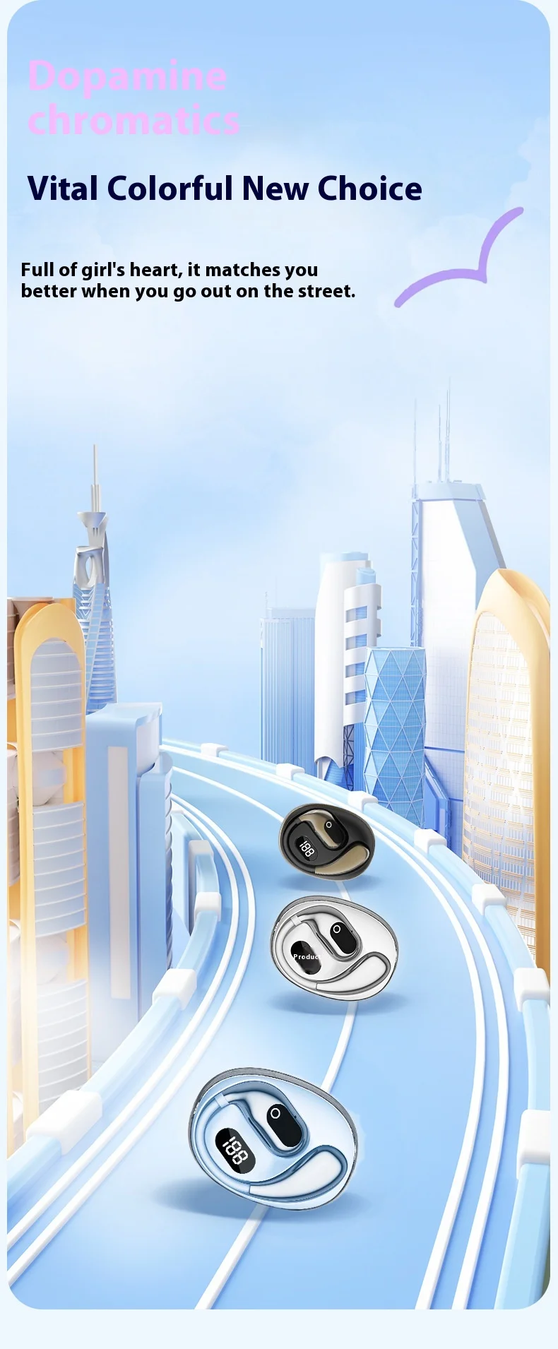 XG99 TWS Earbuds for 5.2 Long Battery Life Digital Display IPX4 Waterproof Ear-hook Design AI Translation Not-In-Ear