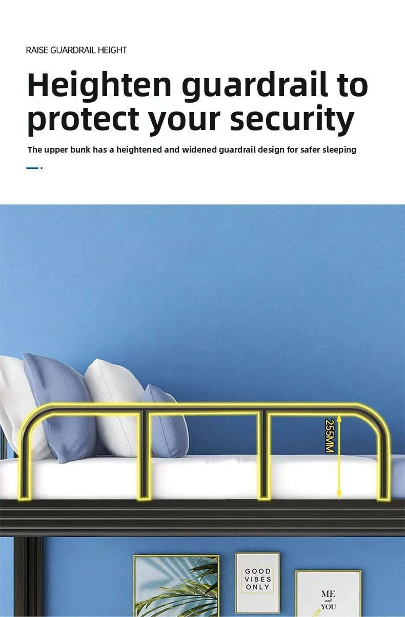 product hot sell metal bunk bed frame double bed for adults worker twin metal frame for boys used bunk beds for sale-6