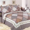 King 3pcs Bedspread Water Wash Patchwork 100% Patchwork Printed Quilt
