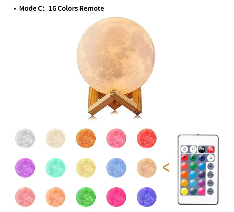 5w 18cm wood stand remote control bed 3D mini decor 16 colors RGB led reading table dinner night light