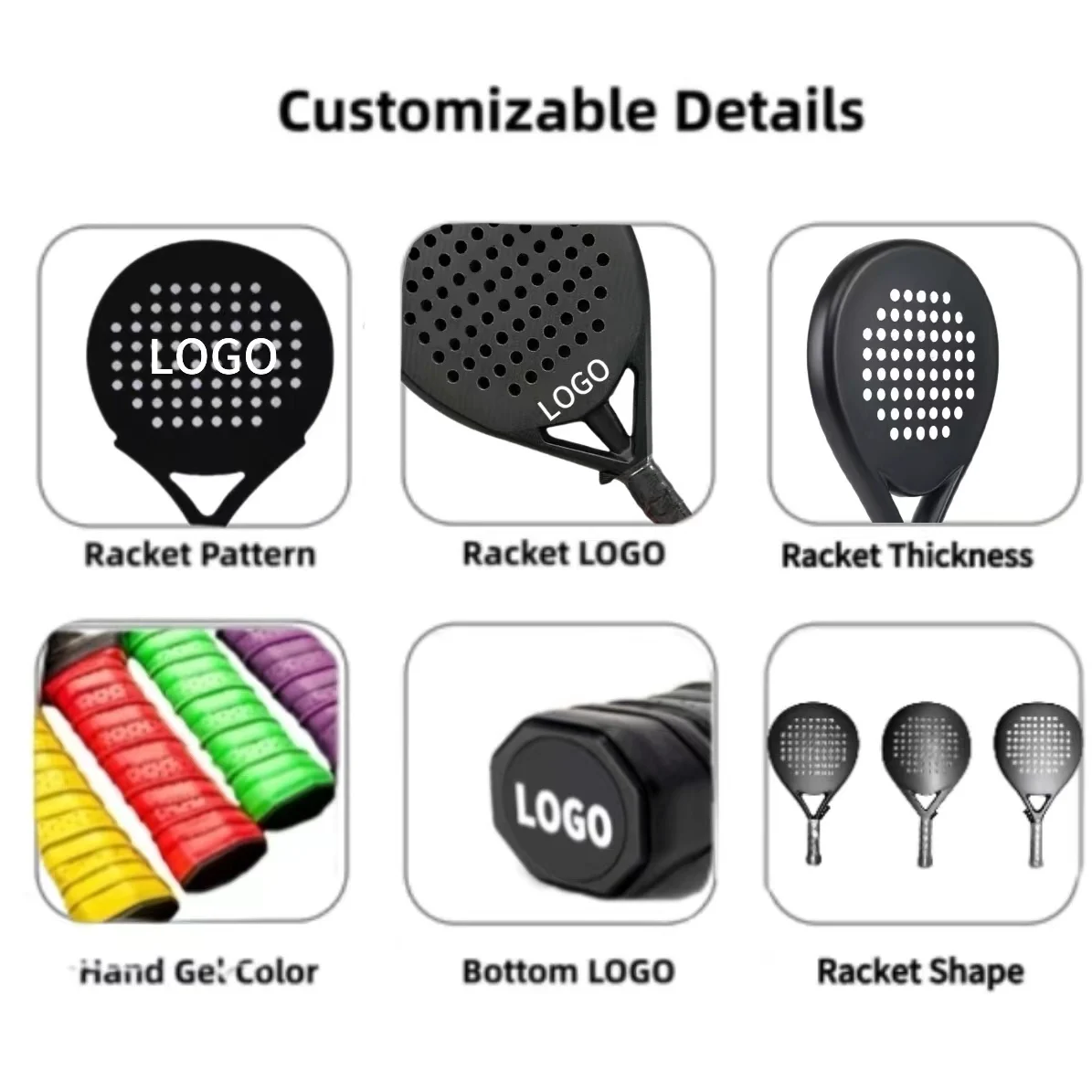 Custom Carbon Fiber Surface With Soft Foam Core Paddle Tennis Racket Padel Rackets Paddleball Racquets Padel Rackets supplier